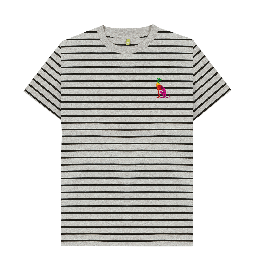 Grey & Black Stripe Stripey Biggar Greyhound tee