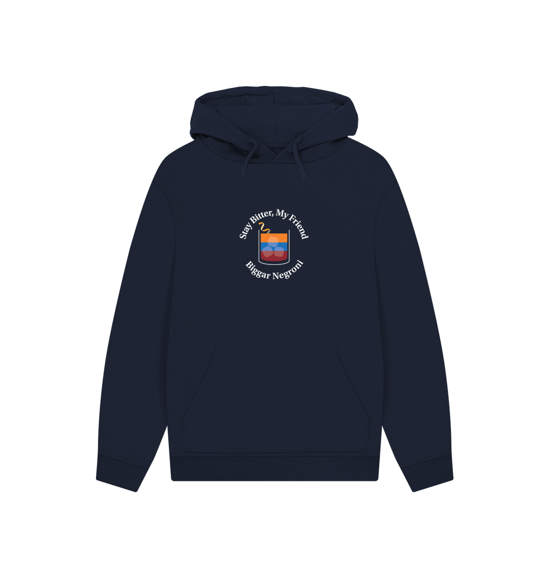Navy Printed Hoody