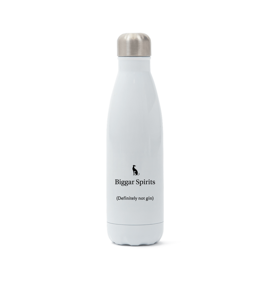 White Definitely not gin stainless steel water bottle