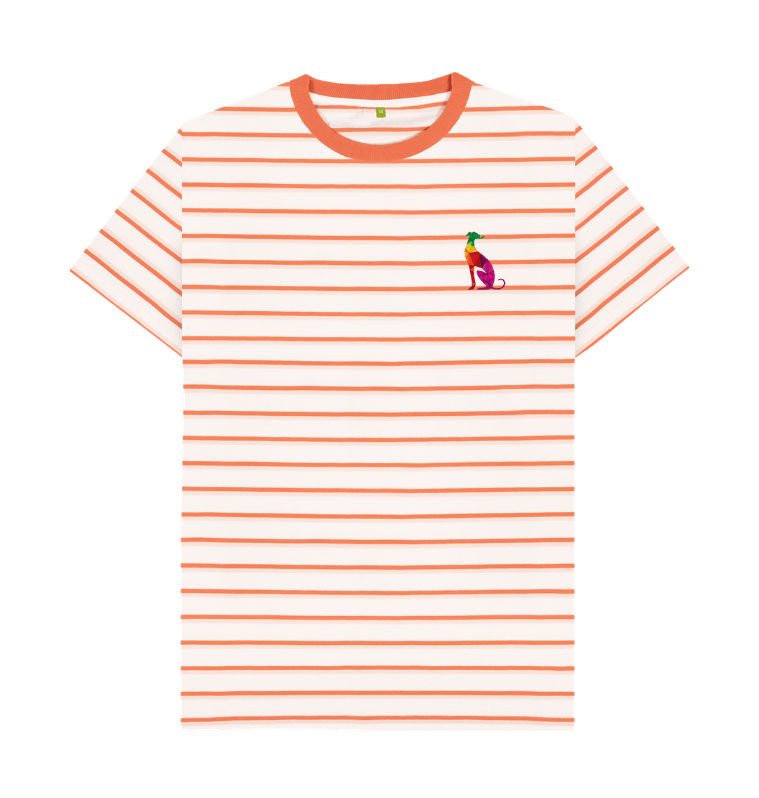 Coral Stripes Stripey Biggar Greyhound tee