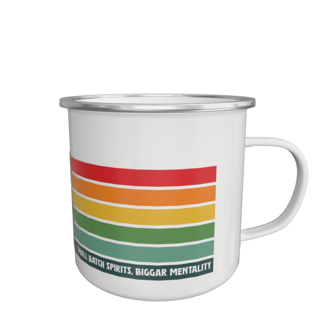 White Biggar Spirits enamel mug